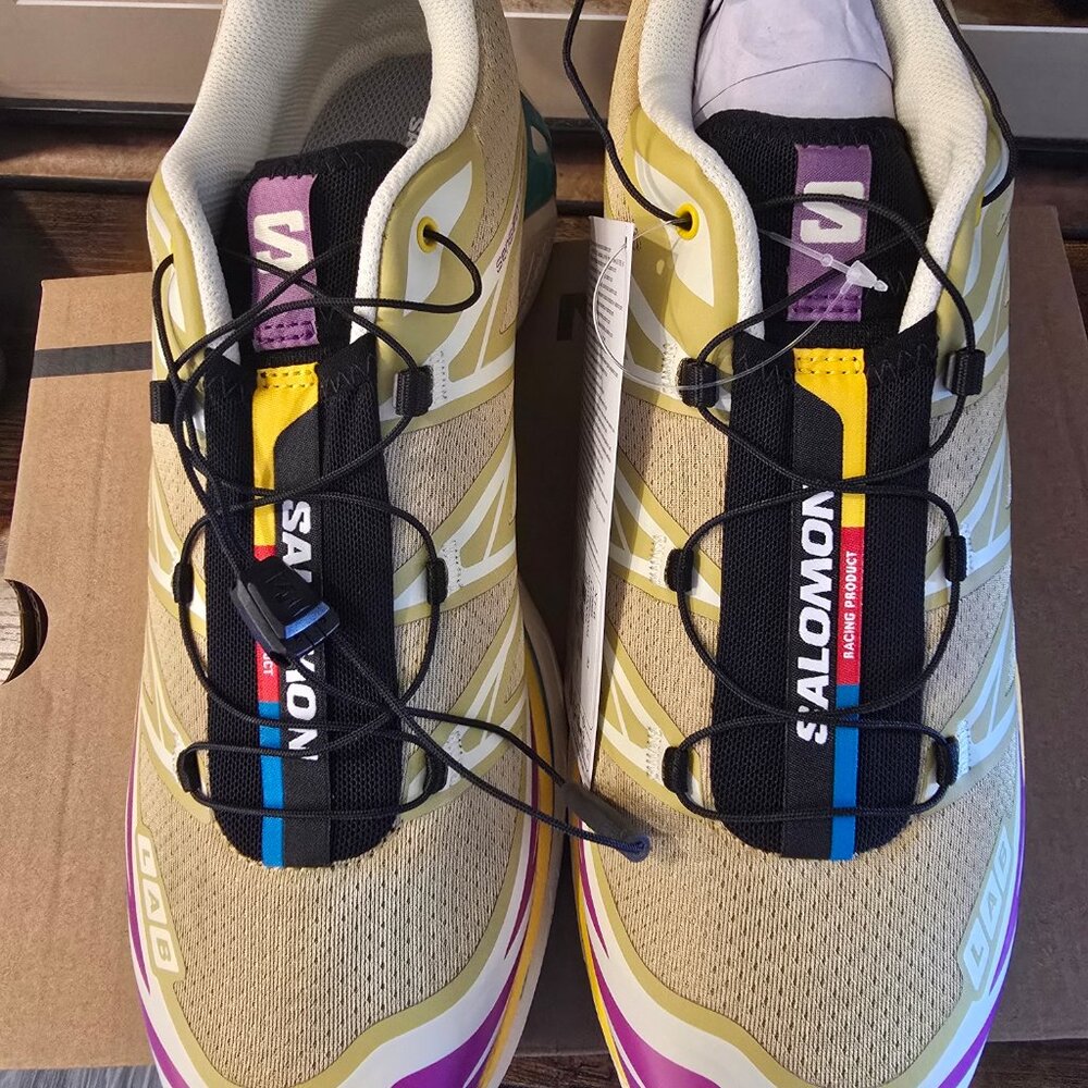 Salomon XT-6 Antique Gold/Transparent Yellow L47886500 Hiking Shoes Mens US 10.5 - Picture 11 of 16